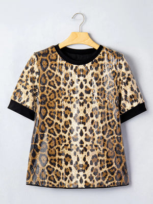 t-shirt featuring leopard in Leopard with 100% polyester Care instructions: Machine wash cold texture