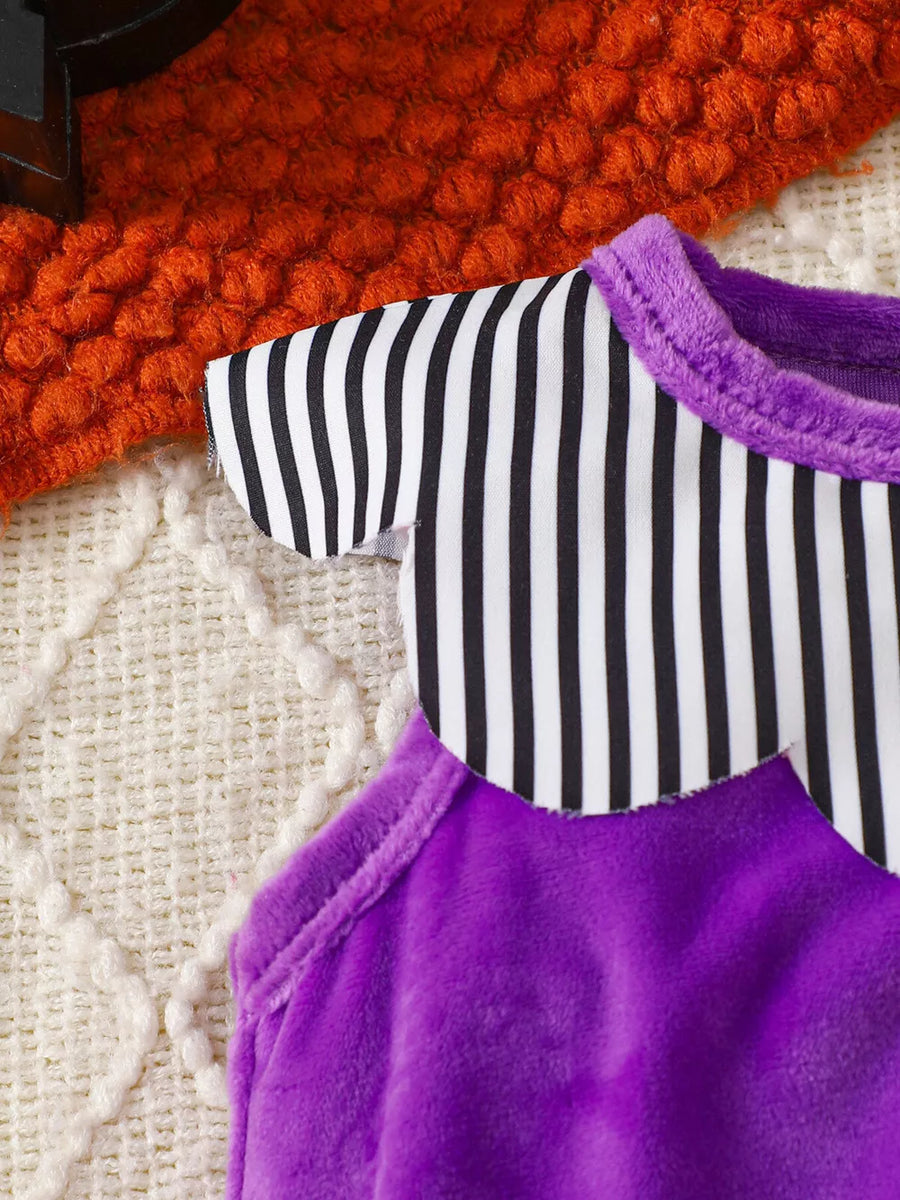 bodysuit in Purple with striped and zipper