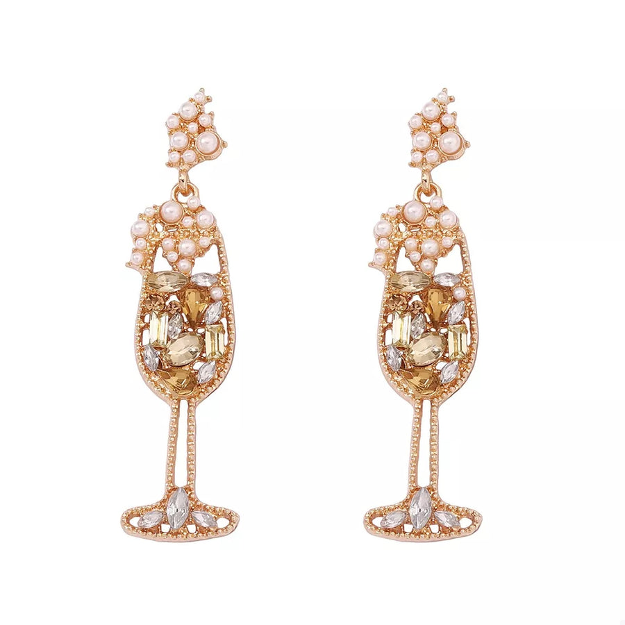 gold earrings with novelty motif and not applicable