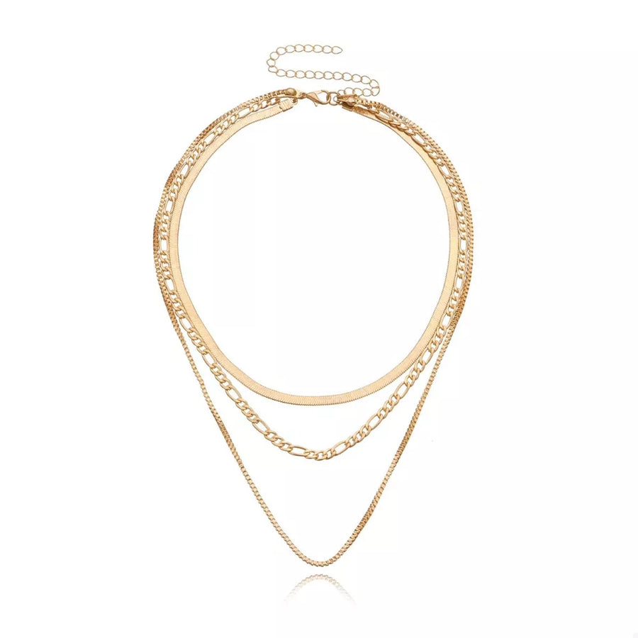 gold with necklace with layered