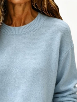 100% polyester Care instructions: Machine wash cold pullover sweater in Khaki with loose silhouette