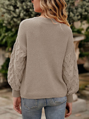 Black pullover sweater with pullover and textured