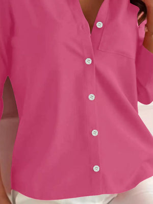 classic button-down shirt in Burgundy with collared