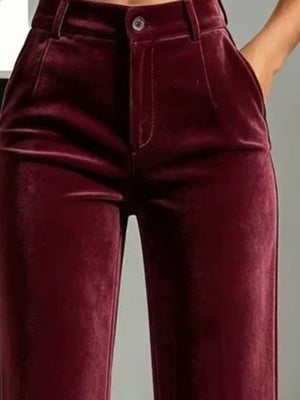 wide-leg pants in White with buttoned and full-length