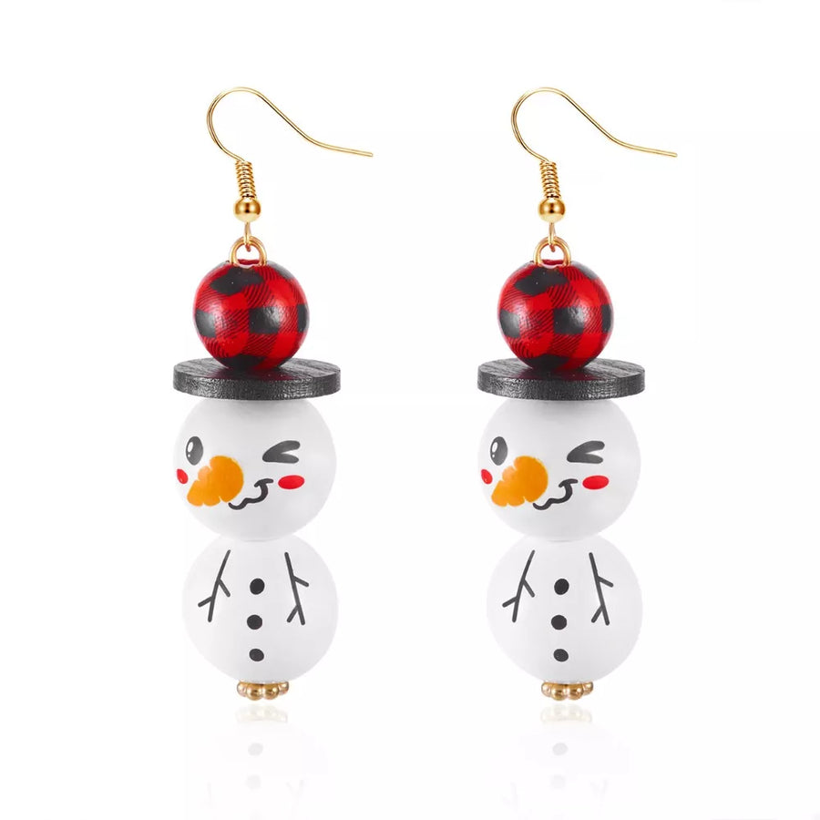 earrings in red with plaid and dangle