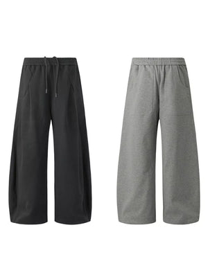 sweatpants in Gray with drawstring waist and full-length