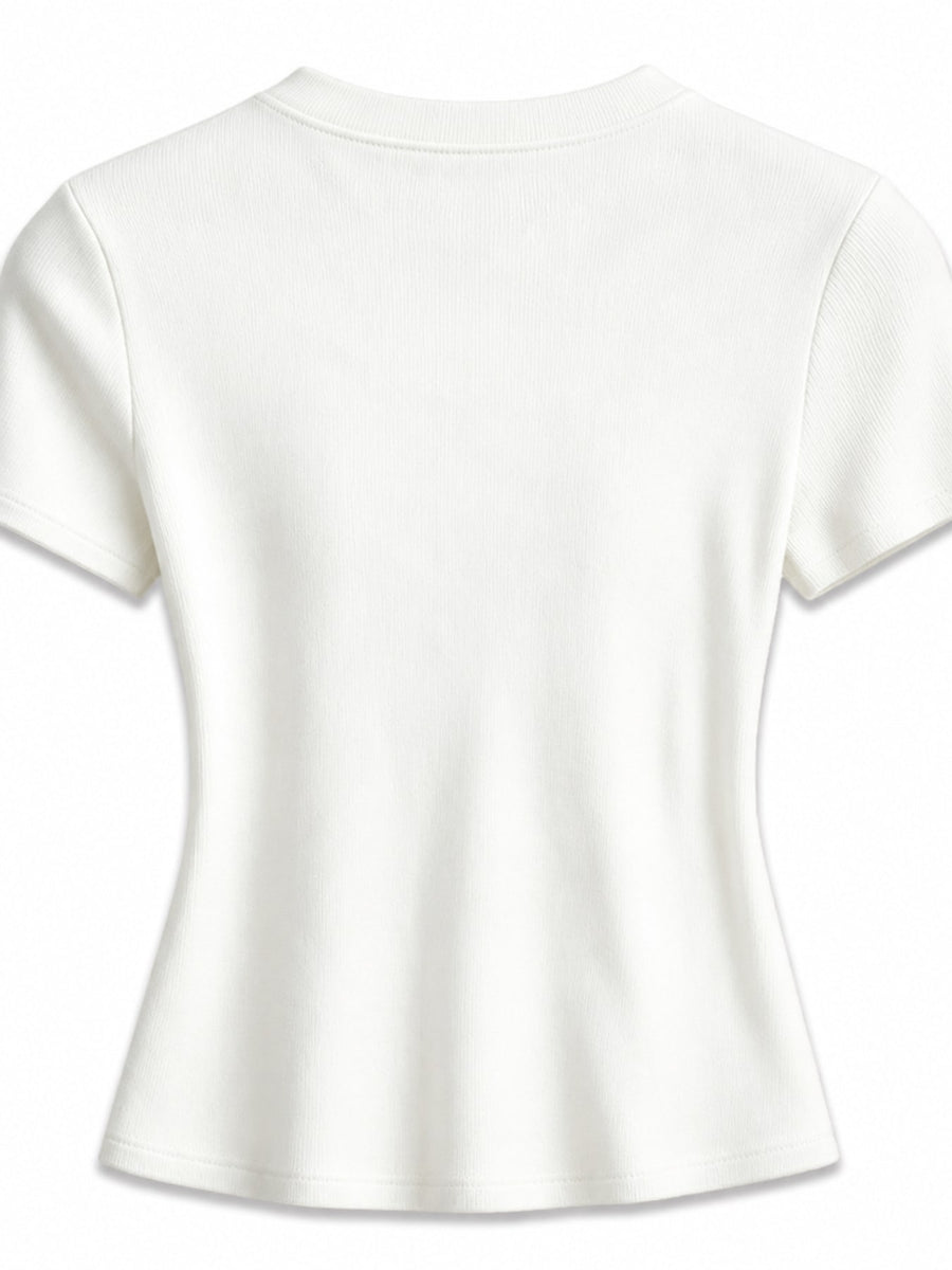 black slim t-shirt with crew neck