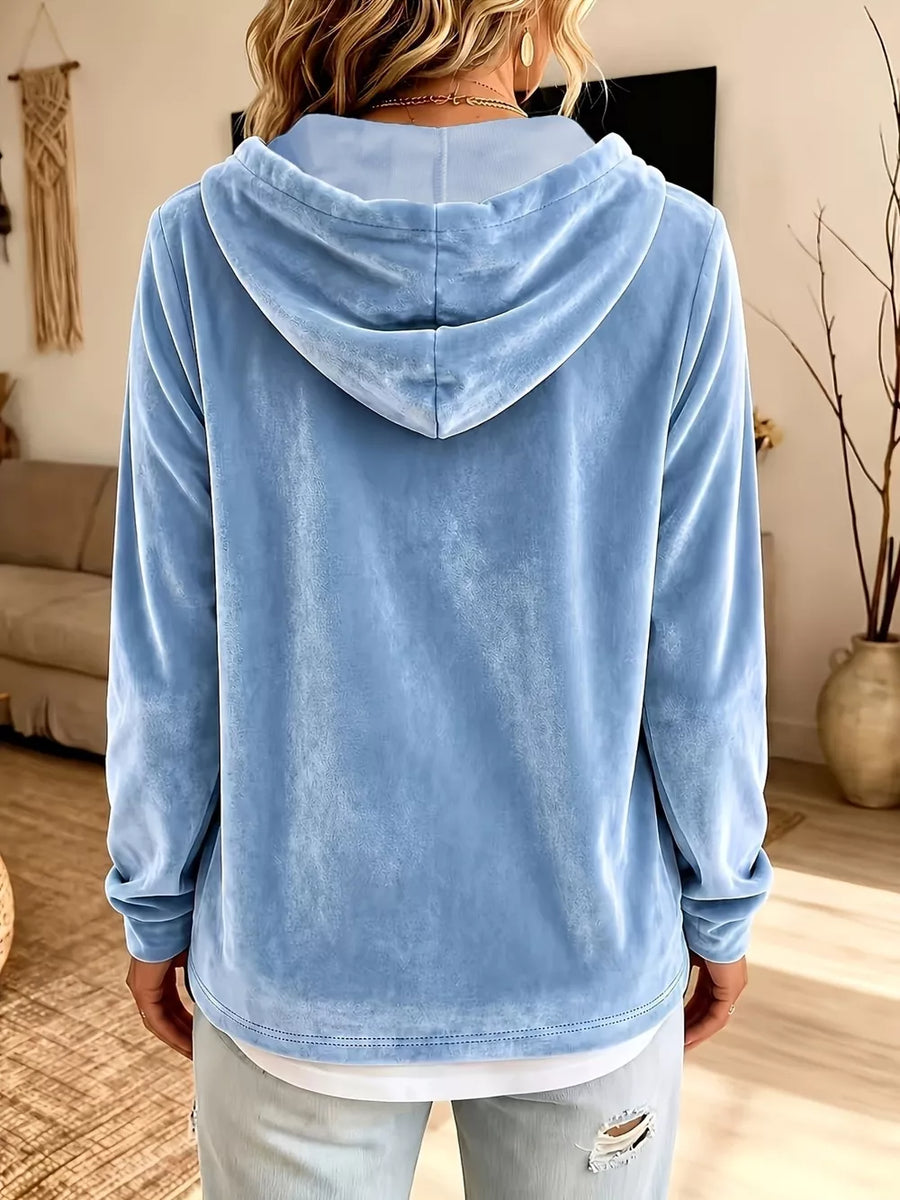 athleisure pullover hoodie in Green with hooded
