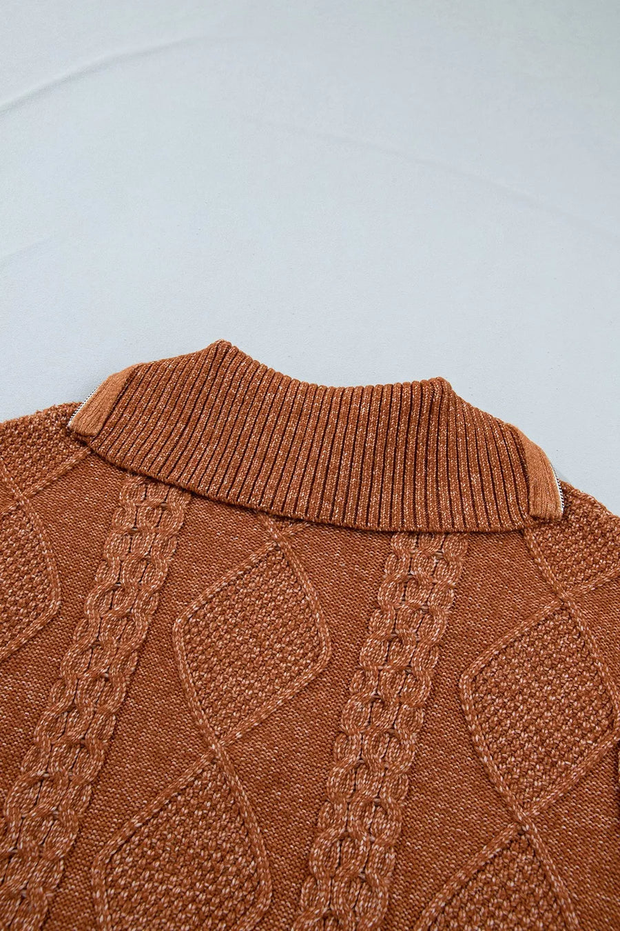 sweater dress in Caramel with cable-knit and mini