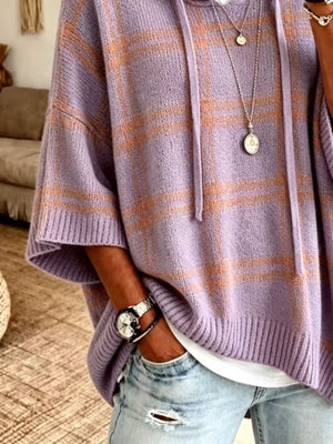 classic pullover sweater in Red with hooded