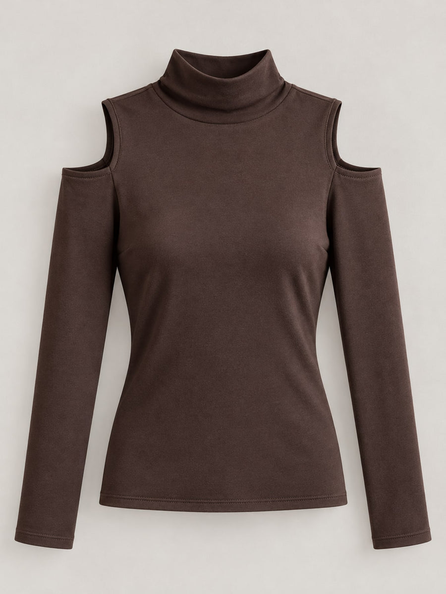 t-shirt in Smoke Gray with cutout and hip-length
