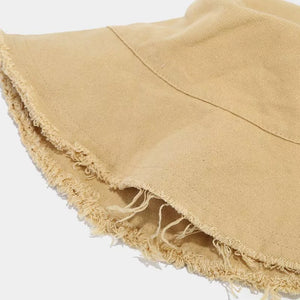 Frayed Edge Bucket Hat in Pale Pink with frayed