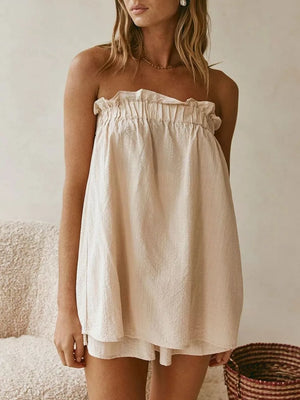 Full Size Strapless Top & High-waisted Skirt Set, view 15