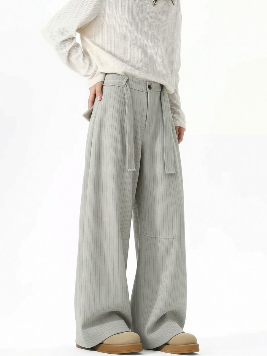 95%polyester,5%spandex Care instructions: Machine wash cold wide-leg pants in light gray with flared silhouette