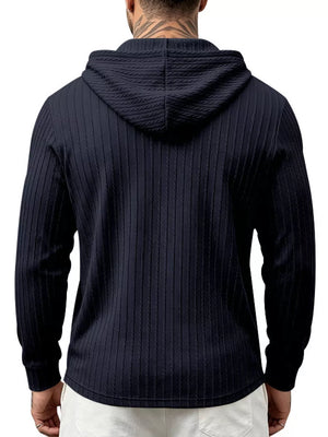 classic pullover hoodie in white with hooded, henley