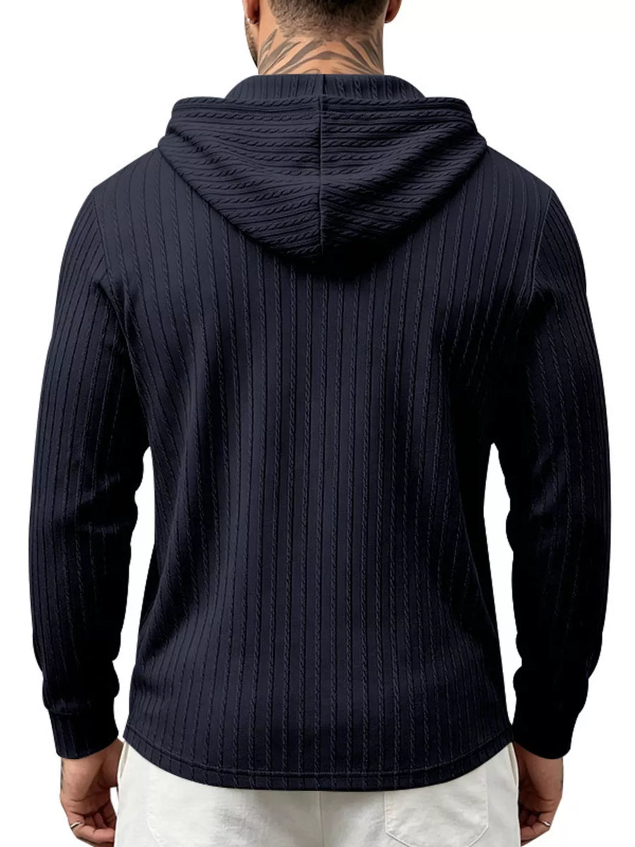 classic pullover hoodie in white with hooded, henley