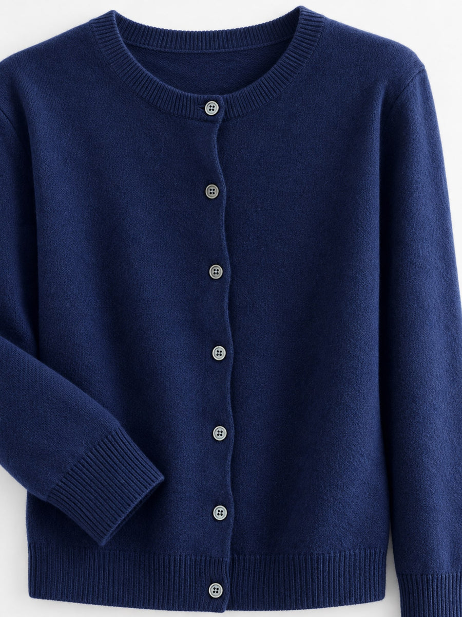cardigan in Black with buttoned and hip-length