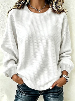 classic sweatshirt in White with crew neck