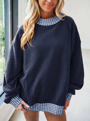 classic sweatshirt in Dark Blue with crew neck