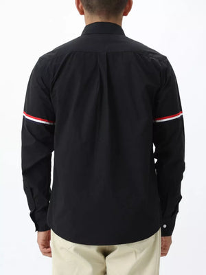 preppy button-down shirt in Black with collared