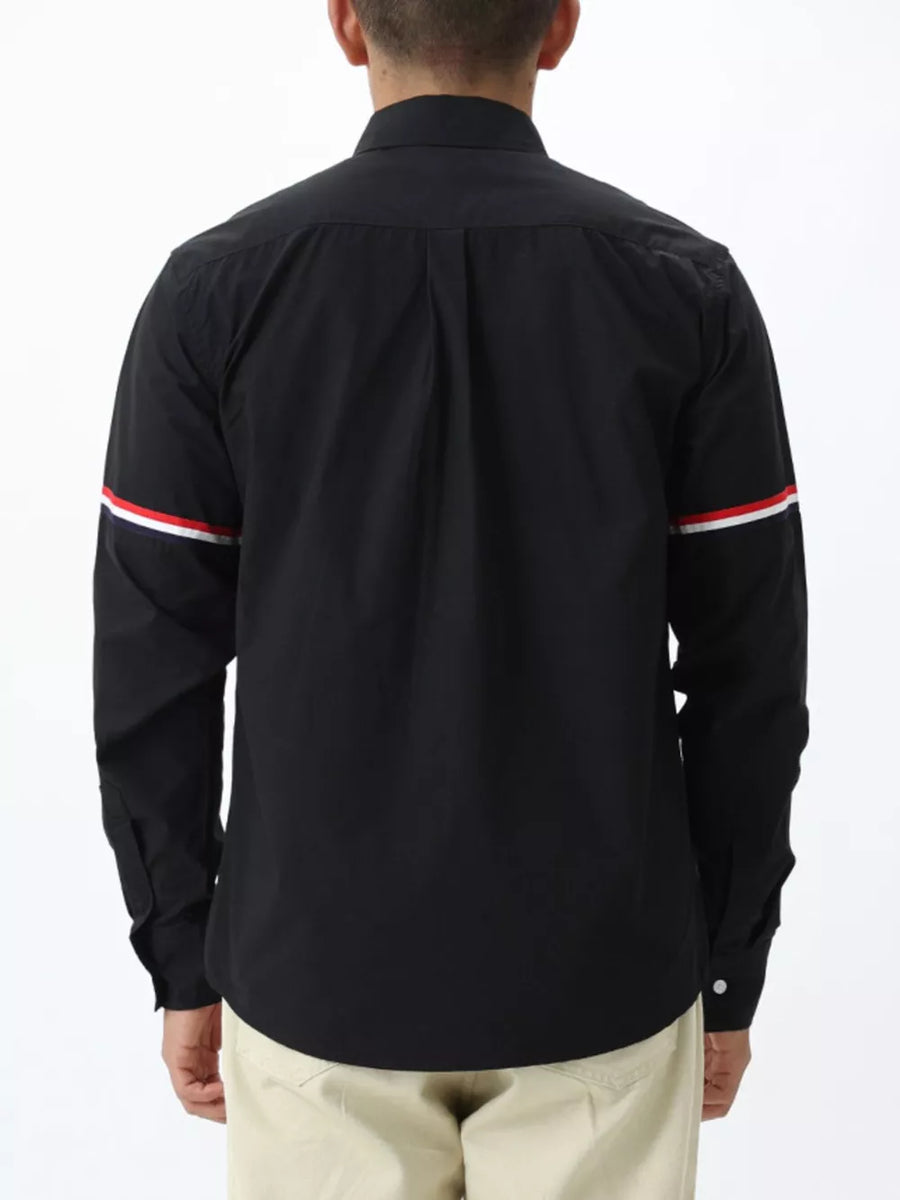 preppy button-down shirt in Black with collared