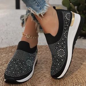 sneakers in Rose Red with rhinestone-embellished and rhinestone embellishment