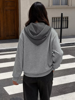 athleisure pullover hoodie in charcoal with hooded