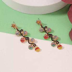gold earrings with novelty and null