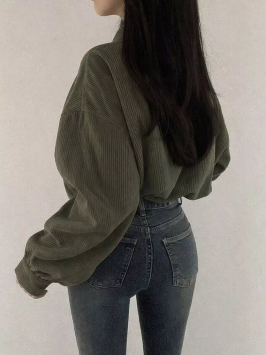 Caramel relaxed trucker jacket with collared