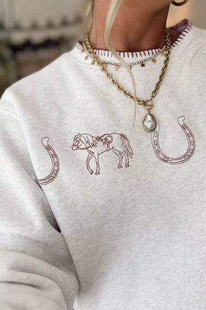 Light Gray sweatshirt with hip-length and pullover