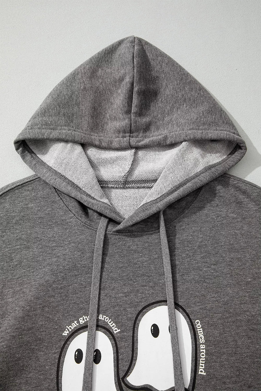 pullover hoodie in Dark Gray with graphic print and drawstring