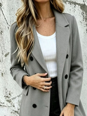 classic overcoat in Black with notch lapel