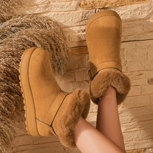 Suede,Fluff,Rubber Imported Size & boots in dark brown with chunky silhouette