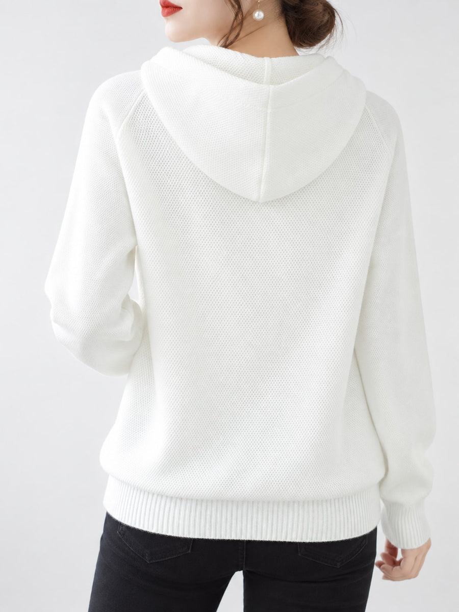 pullover sweater in Apple Green with hooded and long sleeve