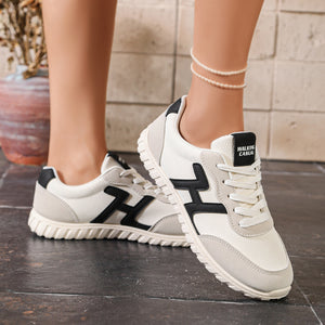 sneakers featuring color-block in cream with Polyester,Rubber Imported Size & texture