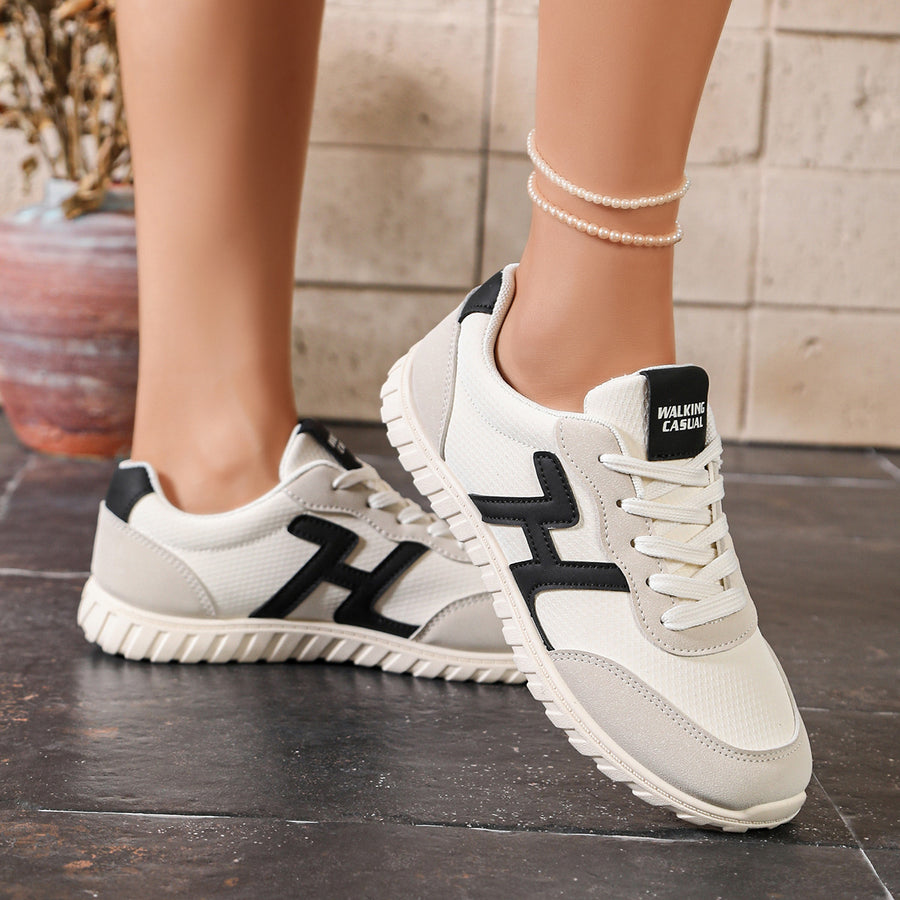 sneakers featuring color-block in cream with Polyester,Rubber Imported Size & texture