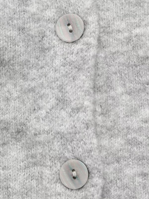 cardigan in Gray/white with crew neck and long sleeve