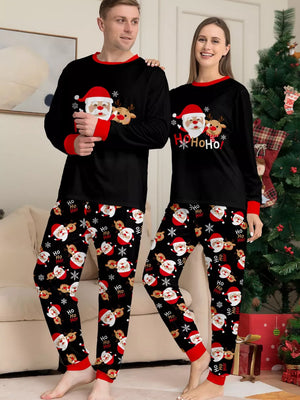 red pajama set featuring two-piece and graphic print