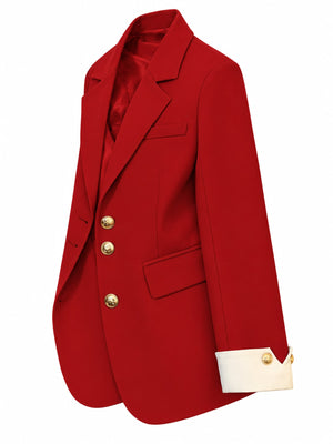 classic blazer in Red with notch lapel