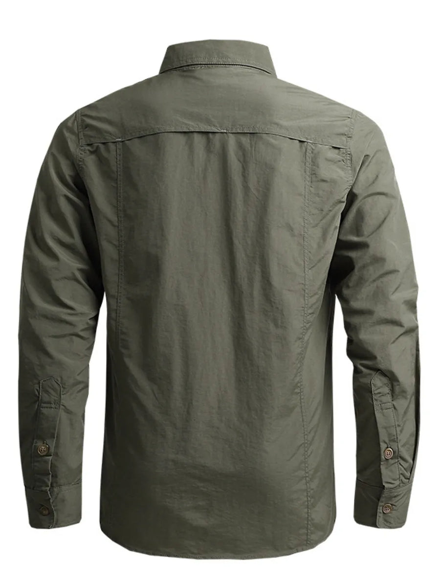 classic button-down shirt in Army Green with collared