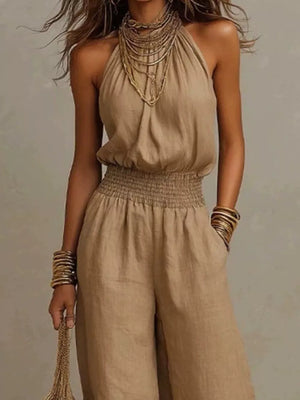 jumpsuit in Green with pocketed and full-length