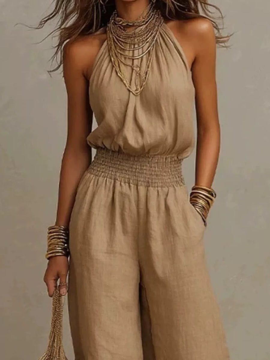 jumpsuit in Green with pocketed and full-length