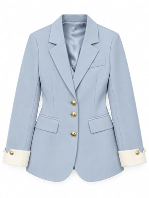 Coffee blazer with hip-length and button-front