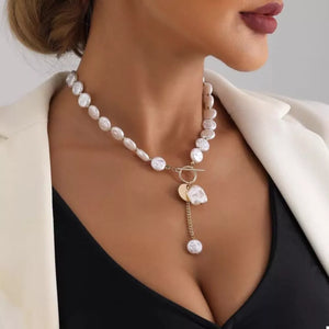 ivory necklace with choker and toggle