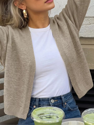 100% polyester Care instructions: Machine wash cold cardigan in Khaki with regular silhouette
