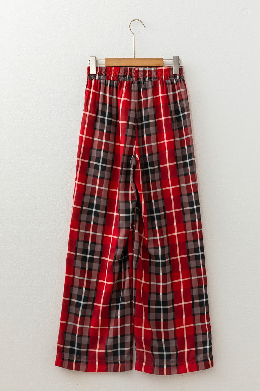 pants featuring plaid in gray with 100% polyester Care instructions: Machine wash cold texture