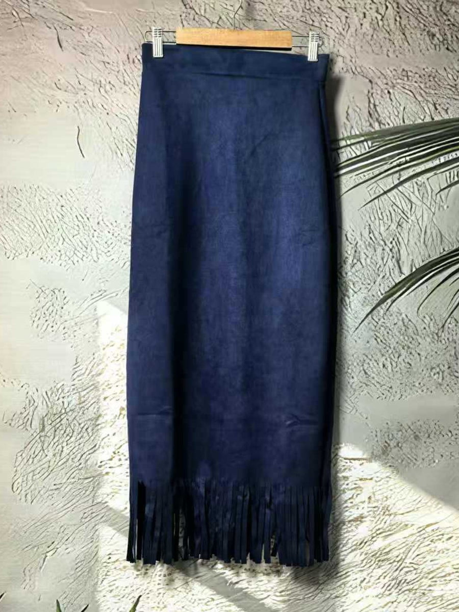 Dark Blue midi skirt
