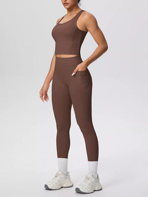 80% nylon, 20% spandex Care instructions: Machine wash cold athletic tank in navy blue with fitted silhouette
