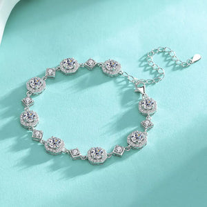 clear bracelet featuring moissanite stones and geometric