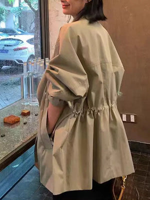Moss relaxed trench coat with notch lapel